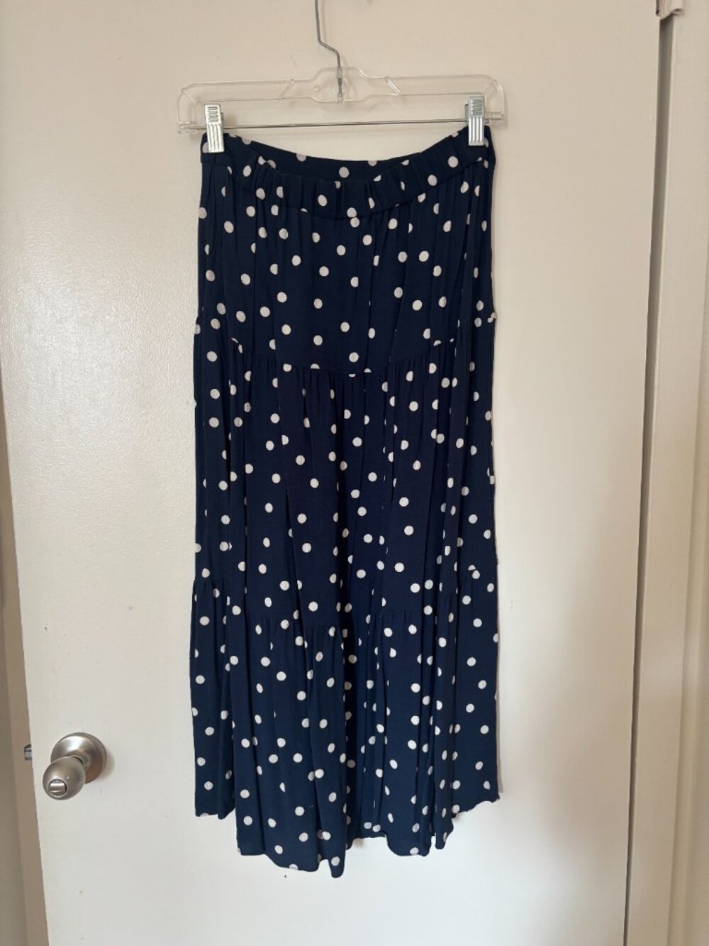 Sezane Tammie Skirt Navy Polka Dots 36 - Picture 5 of 6